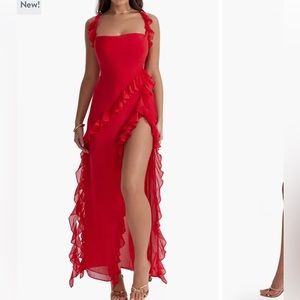 Ariela Ruffle Side Slit Gown - House of CB